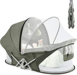 “Portable Baby Bassinet Travel Pod – Infant Lounger with Mosquito Net”