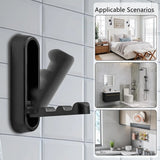 Heavy‑Duty Self‑Adhesive Wall Hooks (2‑Pack) – Matte Black Metal No-Drill Towel & Coat Holders