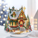 Acrylic Christmas House Diamond Painting Kit – 5D DIY Holiday Tabletop Ornament for Festive Home & Bedroom Décor