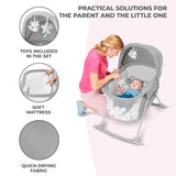 Kinderkraft LOVI Travel Bassinet – Portable Folding Baby Bed with Adjustable Hood & Built-in Mosquito Net