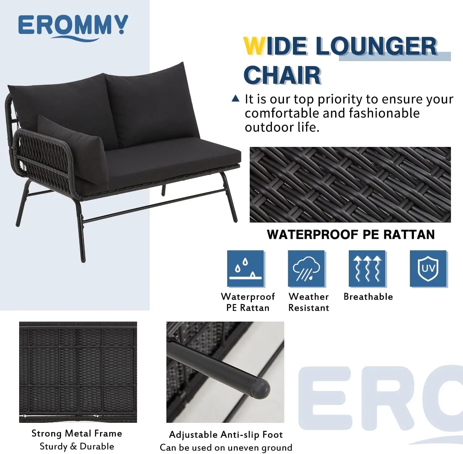 “3-Piece Patio Conversation Set – L-Shaped Sectional Sofa with Thick Cushions & Toughened Glass Coffee Table for Outdoor Living”
