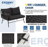 “3-Piece Patio Conversation Set – L-Shaped Sectional Sofa with Thick Cushions & Toughened Glass Coffee Table for Outdoor Living”