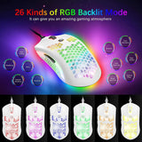 80% Mechanical Gaming Keyboard & Mouse Combo – Rainbow Backlit Keyboard with 12,000 DPI Honeycomb Gaming Mouse & Mousepad