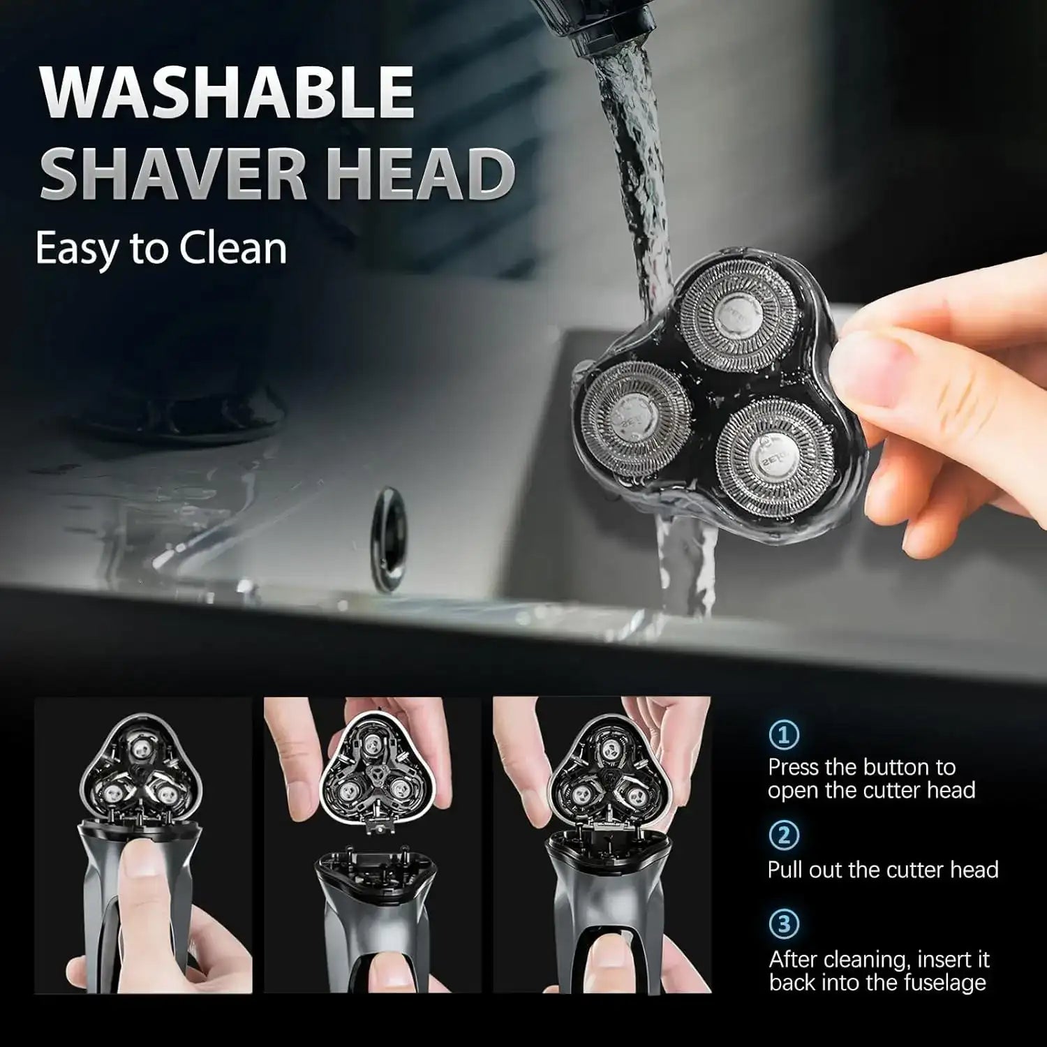 Sejoy 3D Rotary Electric Shaver – Wet & Dry Rechargeable Beard Grooming for Men & Gift-Perfect