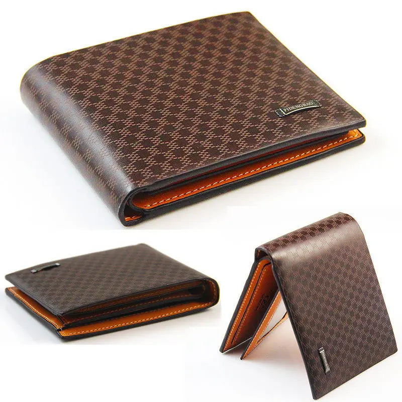 Men’s Short PU Leather Wallet – Elegant Credit Card Holder & Billfold Purse with ID Window and Clutch Design