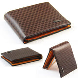 Men’s Short PU Leather Wallet – Elegant Credit Card Holder & Billfold Purse with ID Window and Clutch Design