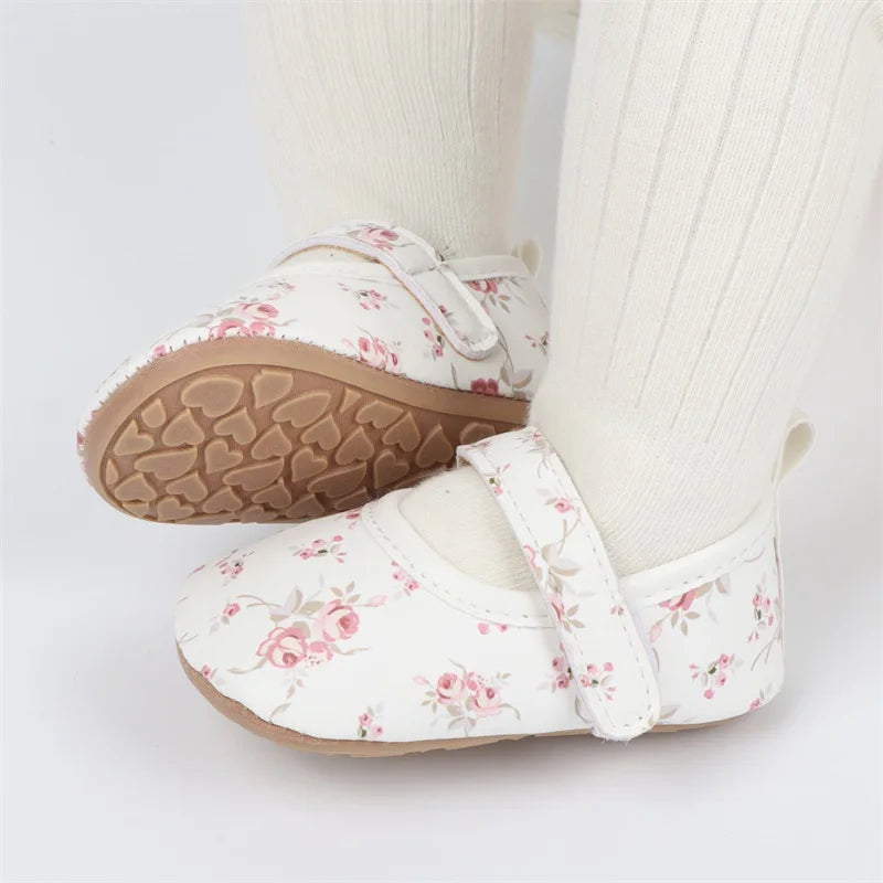 Infant Girls’ Sparkly Mary Jane Shoes – Glittery Sequin Soft PU Leather Flats with Non-Slip Sole for First Walkers