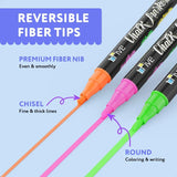 White Liquid Chalk Markers – 2-Pack Bright Erasable Pens with Reversible Tip for Boards, Signs & Glass