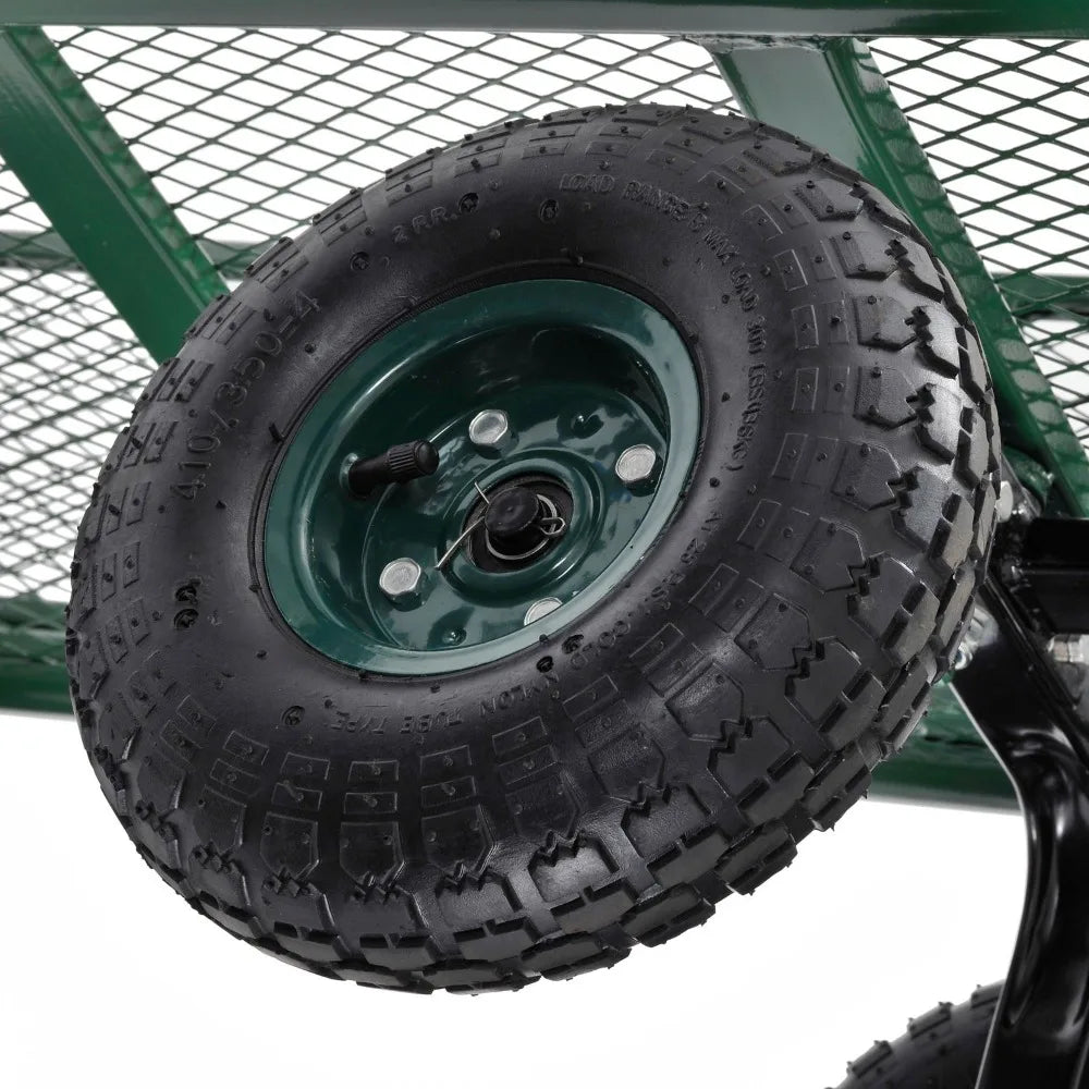 Muscle Carts Steel Utility Garden Wagon – 400-lb Load Capacity, 21-3/4″ Height × 34″ Length × 18″ Width