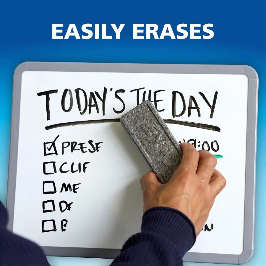 Dry Erase Markers Kit – Chisel Tip Whiteboard Markers with Eraser & Cleaner Spray (6 Colors)