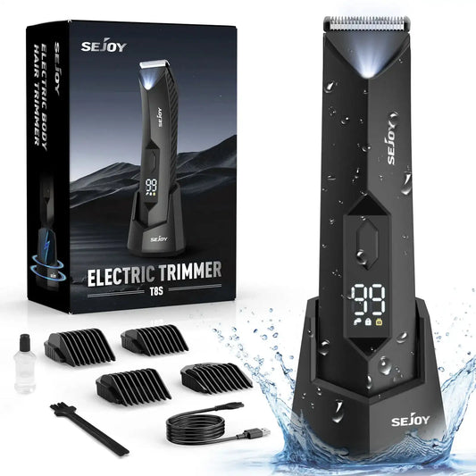 Sejoy Cordless Hair & Body Grooming Kit for Men – Rechargeable Hair Clipper, Beard Trimmer, Nose/Ear Trimmer & LED Display