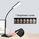 💡 12W 72-LED Flexible Desk Lamp – Touch Control Dimmable Study Light with Gooseneck Design & Eye-Protection