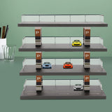 1 : 64 Scale Acrylic Parking Lot Scene Model – 4-Layer Car Garage Diorama Showcase