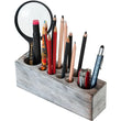 Rustic Solid Wood Desk Pen Holder – Stylish Retro Wooden Organizer for Pens & Accessories