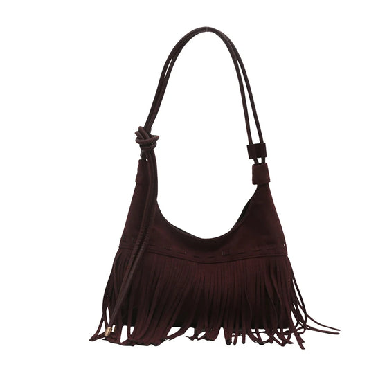 Vintage Fringe Shoulder Bag – Fashion Suede Crossbody Tote with Tassels for Women’s Work, Shopping & Travel 👜✨