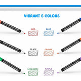 Magnetic Dry Erase Markers & Erasers – 6-Count Color Set with Fine Tips for Calendar & Whiteboards