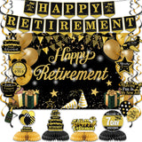 Elegant “Happy Retirement” Hanging Swirls & Banner Kit – Celebration Decorations Set for Men & Women
