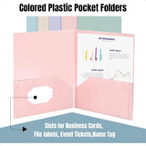 Heavy-Duty Plastic Folders – 5-Pack Muted Pastel 2-Pocket File Folders, Letter Size (8.5" x 11") 🌸