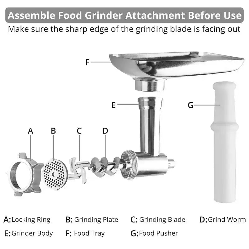 Stainless Steel Meat Grinder Attachment for Stand Mixer – Durable Food & Sausage Grinding Accessory for Home & Pro Kitchens 🍔🔪