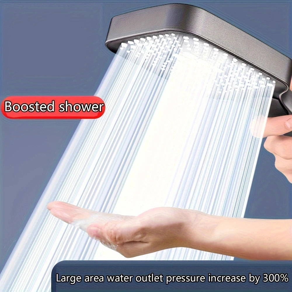 Large-Area High-Pressure Shower Head – 3 Modes Adjustable Water-Saving Spa-Style Nozzle