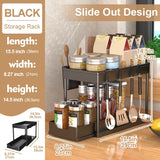 2-Tier Sliding Under-Sink Organizer with Hooks & Hanging Cup – Cabinet Storage Rack for Bathroom & Kitchen