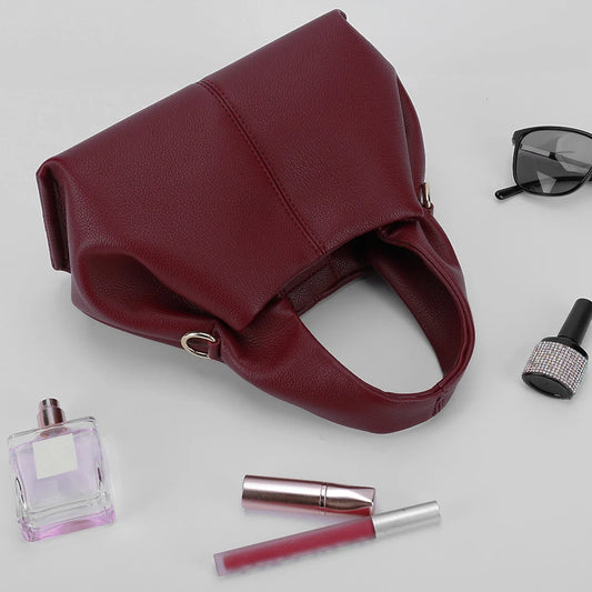 Women’s Dumpling Clutch Purse – Solid Color Retro Handbag with Removable Strap & Top Handle Crossbody Bag