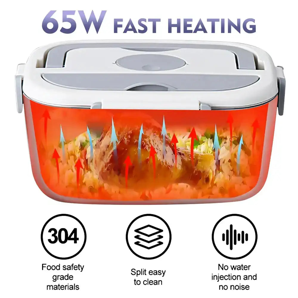 65W Electric Lunch Box Food Warmer – Portable Heated Lunch Container for Car & Home (Leak-Proof)