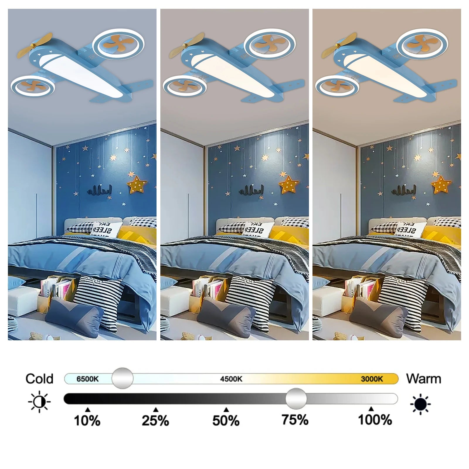 Dimmable LED Ceiling Light with Remote & Built-in Fan – 4800LM Modern Ceiling Lamp for Bedroom