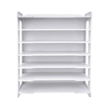 📂 7-Tier White Wooden Desktop Organizer – Office Document Rack & File Storage Shelf for Home, School & Classroom
