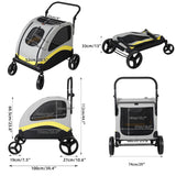 Premium Dog Stroller Pram – 4-Wheel Foldable Pet Jogger Wagon for Small, Medium & Large Dogs with Travel-Ready Design