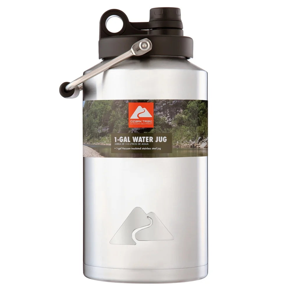 1 Gallon Insulated Stainless Steel Water Jug – Vacuum Sealed Outdoor Hydration Container