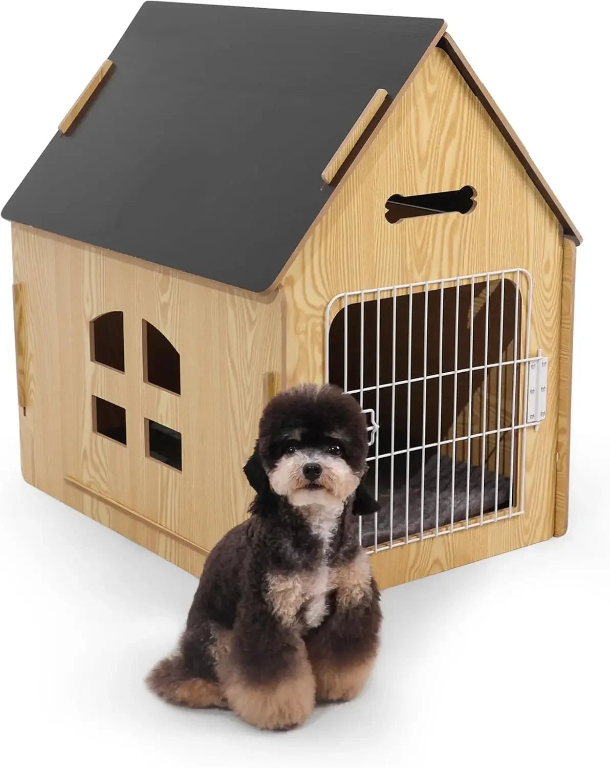 Indoor Wooden Pet House – Cozy Bed for Small Dogs & Cats