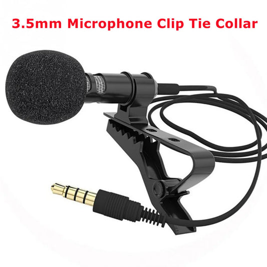 3.5 mm Clip-On Lavalier Microphone – Compact Lapel Mic for Mobile, Conference, Speech & Video Recording
