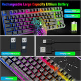 Mambasnake T87 Wireless Gaming Keyboard & Mouse Combo with 87-Key Rainbow LED Backlight and Rechargeable Battery (118 characters)