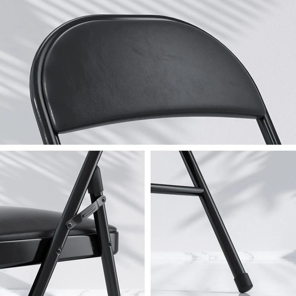 5-Piece Folding Card Table and Chair Set – Portable, Padded, No Assembly Required (Black)