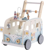 Robotime Robud Wooden Baby Walker – Multifunctional Push-Along Activity Toy with Wheels, Early Learning Gift for Boys & Girls