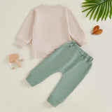 Baby Boy First Birthday Outfit – Animal Print Long Sleeve Sweatshirt & Elastic Waist Pants Set for Fall Celebrations