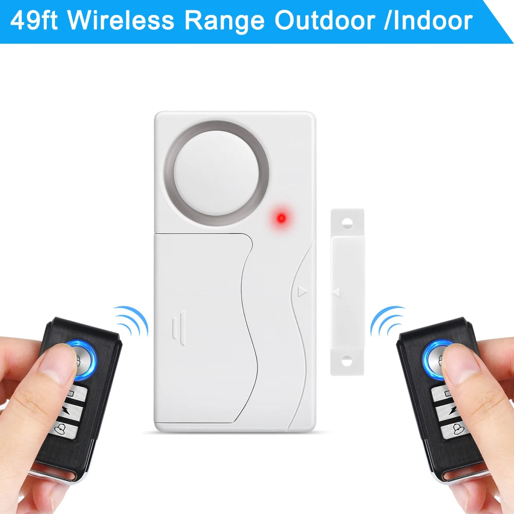 110dB Loud Magnetic Security Alarm – Wireless Window & Door Sensor with Remote Control for Home & Kids Safety