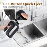 5-Speed Electric Hand Mixer 800W – Handheld Mixer with Turbo, Stainless Steel Attachments & Storage Case