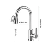 Premium 304 Stainless Steel Pull-Out Kitchen Faucet – Deck-Mounted Mixer Tap with Stream/Sprayer Head (Hot & Cold)