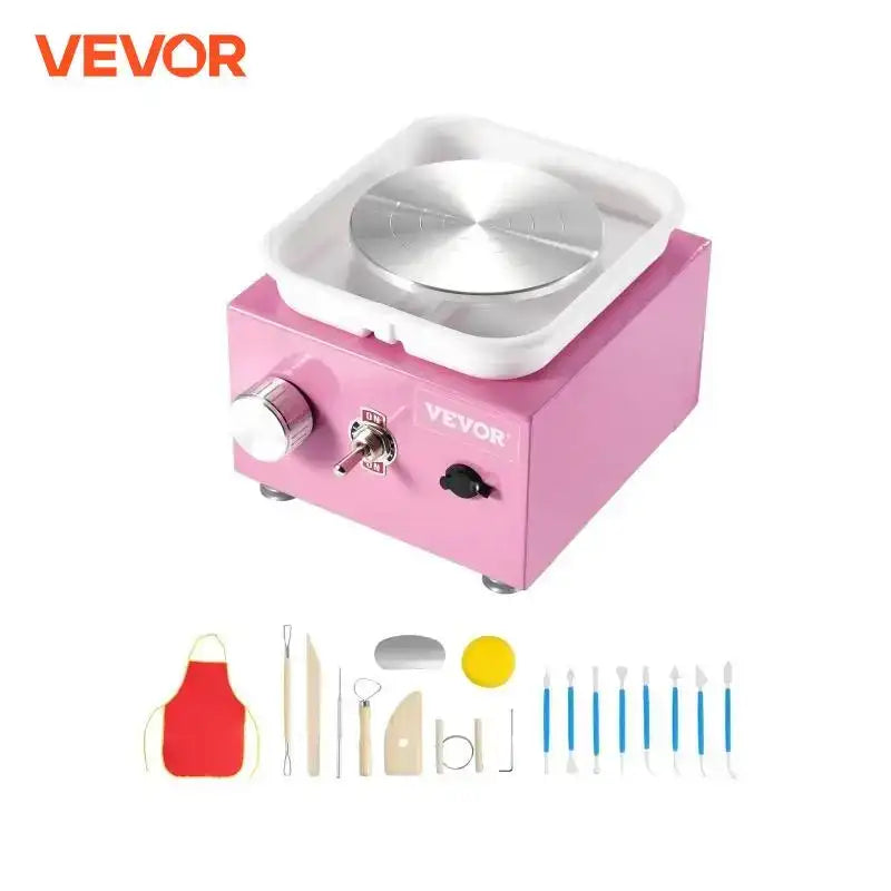 VEVOR Mini Pottery Wheel – Adjustable Speed DIY Ceramic Craft Machine with Dual Turntables