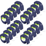 20-Pack Black-on-White Label Tape – Compatible with Dymo LetraTag (e.g., A91330, A91220, A59421) for LT100T, QX50 & More