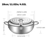 “28 cm / 4.2 L Stainless Steel Deep Frying Pot – Large Capacity Japanese-Style Tempura Pan”