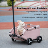 Safe Hair-Free Pet Carrier Stroller – 4-Wheel Folding Cart for Small Dogs & Cats, Travel, Shopping & Walking