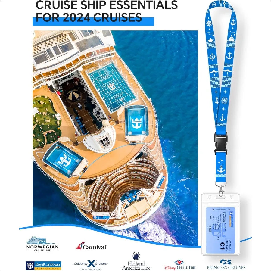 5-Pack Lanyards with Waterproof ID Badge Holders – Cruise Ship Card Essentials for Royal Caribbean, Carnival & NCL 2025