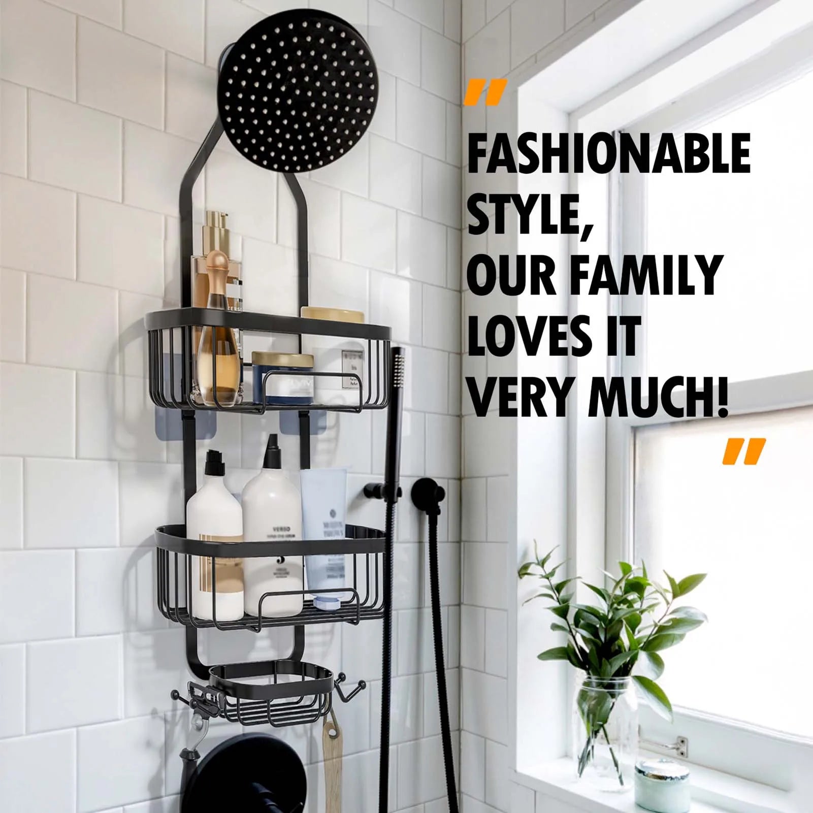 3-Tier Large Capacity Shower Shelves Rack – Wall/Hanging Organizer for Towels & Bath Accessories