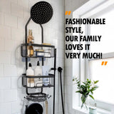 3-Tier Large Capacity Shower Shelves Rack – Wall/Hanging Organizer for Towels & Bath Accessories