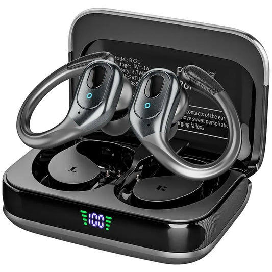 GREATWALL TWS Wireless Earphones – Bluetooth 5.3, Sports Ear-Hook, HD Calls & Noise Reduction