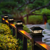 4-Pack Solar Fence Post Lights – Dual-Mode Waterproof Color-Changing Lights (Warm & Cool White) for 4x4 / 5x5 / 6x6 Wooden Posts