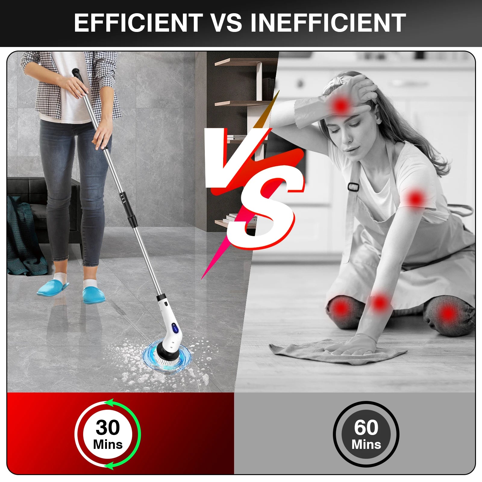 DAYPLUS Cordless Electric Spin Scrubber (10-in-1) – Rechargeable Cleaning Brush for Bathroom, Kitchen & Tile